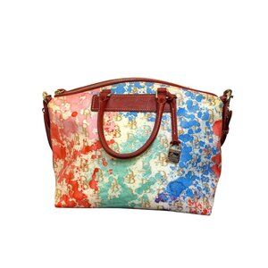 NWT Dooney & Bourke Florentine Leather Shoulder Bag With Colorful Paint Splatter